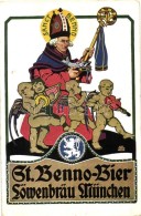 * T2/T3 St. Benno-Bier Löwenbrau München / Beer Advertisement S: Otto Obermeier (EK) - Non Classificati