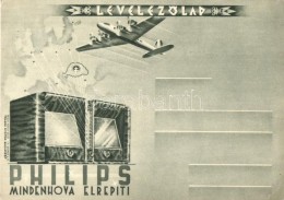 ** T1/T2 Philips Mindenhova Elrepíti. Irredenta LevelezÅ‘lap; Tolnai Nyomda / Philips Aircraft Advertisement... - Sin Clasificación