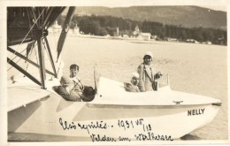 * T1/T2 1931 Velden Am Wörthersee, First Flight On Nelly Seaplane, Hydroplane. Sauer Photo - Non Classés