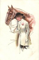 ** T2/T3 Jockey Lady, Italian Art Postcard, Erkal No. 320/1 S: Usabal - Unclassified