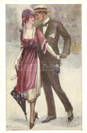 ** T1 Ragtime Era Couple, Italian Art Postcard S: Bompard - Unclassified