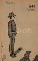 ** T2/T3 1904 Les Honneurs, Au Jour D'hui / French Military, Soldier, Mes-Cartes S: L. Vallet (EK) - Non Classés