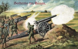 T2 Batterie Im Feuer / WWI German Artillery, Firing Cannons, WSSB 806. - Zonder Classificatie