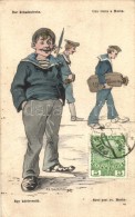 T2/T3 Der Schadenfrohe / Egy KárörvendÅ‘ / K.u.K. Kriegsmarine, Mariner Humour, TCV Card. G. Fano, Pola... - Non Classés