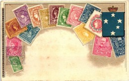 ** T2 Victoria (Australia) - Set Of Stamps, Ottmar Zieher's Carte Philatelique No. 34, Emb. Litho - Ohne Zuordnung