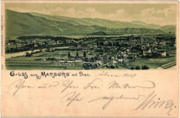 T2 1899 Maribor, Marburg; General View, Verlag Louis Glaser, Art Nouveau Litho - Ohne Zuordnung