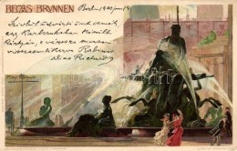 T2/T3 Berlin, Begasbrunnen, Velten's Künstlerpostkarte No. 153 Litho S: Kley - Zonder Classificatie