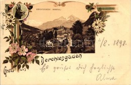 T2 1898 Berchtesgaden, Nonnthal, Verlag Ottmar Zieher; Floral Litho - Ohne Zuordnung
