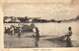 ** T4 Corfu, Corfou; Scéne Du Péche / Scene Of Fishing, Fishermen (cut) - Non Classificati