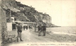 ** T2/T3 Menton, The Franco-Italian Border, The Red Rocks, Officers, Shore (fl) - Ohne Zuordnung