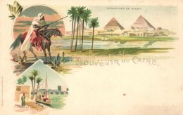 ** T1/T2 Cairo, Pyramid Of Giza, Qasr Al-Nil Bridge, Litho - Zonder Classificatie