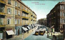 ** T1/T2 Alexandria, Alexandrie; Boulevard De Ramleh / Boulevard, Trams; Publisher The Cairo Postcard Trust - Zonder Classificatie