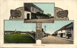 T2/T3 Hulín, Hulina; Street View, Shops, Art Nouveau (EK) - Non Classés