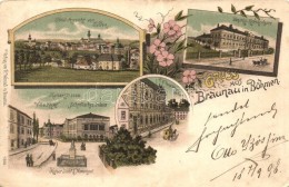 T3 1898 Broumov, Braunau (Böhmen); Total-Ansicht Von Süden, Bezirks-Krankenhaus, Kaiserstrasse, Villa... - Zonder Classificatie