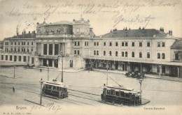 T3 Brno, Brünn; Central-Bahnhof / Railway Station, Trams, H. S. B. 1572. (kis Szakadás / Small Tear) - Non Classés