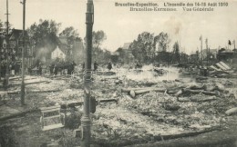 ** T1 1910 Brussels, Bruxelles;  Exposition, L'incendie / Fire Catastrophe Site - Non Classés