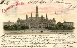 T1/T2 1899 Vienna, Wien; Rathaus / Town Hall, Kosmos Litho - Ohne Zuordnung