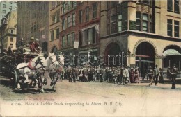 T3 New York City, Hook & Ladder Truck Responding To Alarm, Firefighters, National Bank, L. W. Levy And Co.,... - Non Classés