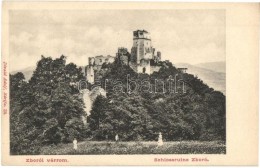 ** T1/T2 Zboró, Zborov; Várromok. Divald Adolf 24. / Schlossruine / Castle - Zonder Classificatie