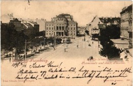 T2/T3 1898 Pozsony, Pressburg, Bratislava; Sétatér és Városi Színház,... - Zonder Classificatie