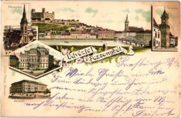 T2/T3 1896 (Vorläufer!!) Pozsony, Pressburg, Bratislava; FÅ‘ Templom, Látkép,... - Non Classés