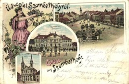 T2 1899 Szombathely FÅ‘ Tér, Vármegyeháza, Székesegyház, Floral, Art Nouveau... - Non Classés