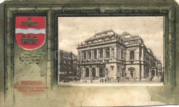 * T4 Budapest VI. Opera, Címeres Art Nouveau Litho Keret (vágott / Cut) - Zonder Classificatie
