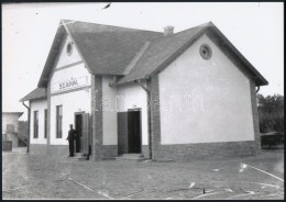 Cca 1930 Szank és Szada Vasútállomások, 2 Db Vintage Negatívról... - Andere & Zonder Classificatie