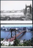 Cca 1944 és Cca 1964 Budapest, Régi és új Erzsébet Híd, 6 Db Vintage... - Other & Unclassified