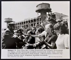 1972 Fidel Castro Budapesti Látogatása, MTI Fotó, Feliratozva, 20,5x24,5 Cm - Andere & Zonder Classificatie