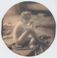 Cca 1910 Aktfotó, Jelzés Nélküli FotómÅ±vészeti Alkotás, D: 18 Cm /... - Autres & Non Classés