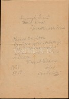 1935 Móricz Zsigmond (1879-1942) Saját Kézzel írt Sorai Haranghy JenÅ‘ (1894-1951)... - Unclassified