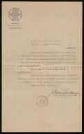 1942 Az Országos IparmÅ±vészeti Iskola ElismerÅ‘ Oklevele Fehérkuti Bálint... - Unclassified