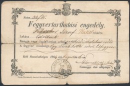 1864 Fegyvertartási Engedély Csörötneki Lakos, Uradalmi ErdÅ‘s Részére 72kr... - Non Classés