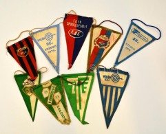 Cca 1970 9 Db KülönbözÅ‘, Régi Magyar Sport Klub Zászló / Sports Flags Kb 18 Cm - Autres & Non Classés