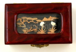 Vietnami Gólyás Jelenet (parfából) üveg Vitrines Dobozkában, 10×6 Cm - Andere & Zonder Classificatie