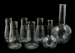 Schott és Ergon Laboratóriumi üvegek, Hibátlanok, összesen 7db, M: 18-29cm - Verre & Cristal