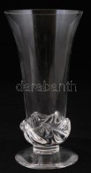 Modern Daum  Váza, Plasztikus Díszítéssel, Jelzett, Hibátlan, M:20 Cm - Vidrio & Cristal