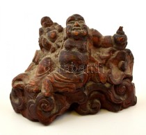 NevetÅ‘ Buddha, Faragott Fa, Apró Hibákkal, M:9 Cm, H:11 Cm - Sonstige & Ohne Zuordnung