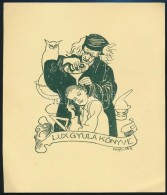 Mühlbeck Károly (1869-1943): Ex Libris Lux Gyula 1931, Klisé, Papír, Jelzett A... - Autres & Non Classés