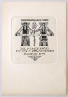 1970 Nemzetközi Ex Libris Kongresszus Rézkarc / Engraving 8x8 Cm - Otros & Sin Clasificación