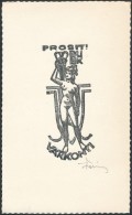Várkonyi Károly (1910-2001): Erotikus Ex Libris, Fametszet, Papír, Jelzett, 8×4 Cm - Other & Unclassified