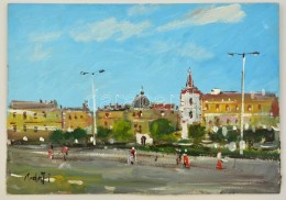 Bánfi Jelzéssel: Óbuda, Olaj, Karton, 23×33 Cm - Altri & Non Classificati