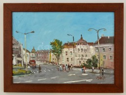 Bánfi Jelzéssel: Óbuda. Olaj, Karton, Keretben, 23×33 Cm - Andere & Zonder Classificatie