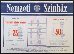 1986 Nemzeti Színház Május és Június Havi MÅ±soros Plakátja,... - Autres & Non Classés