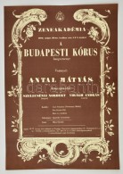 1986 Zeneakadémia, Budapest Kórus Hangversenye, Plakát, Hajtott, 69x48 Cm - Altri & Non Classificati