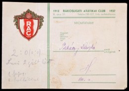 1938 Rákosligeti Atletikai Club (RAC) Meghívója Fennállásuk 25.... - Unclassified