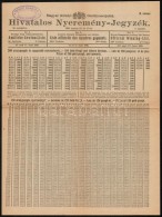 1935 Magyar Királyi Osztálysorsjáték Hivatalos Nyeremény-jegyzék, 34.... - Zonder Classificatie