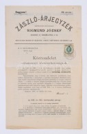 1896 Sigmund József Zászló árjegyzék 4p. - Sin Clasificación
