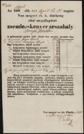 1854 Vas Megye Zsemle és Kenyér árszabály Hirdetmény 22x34 Cm - Unclassified